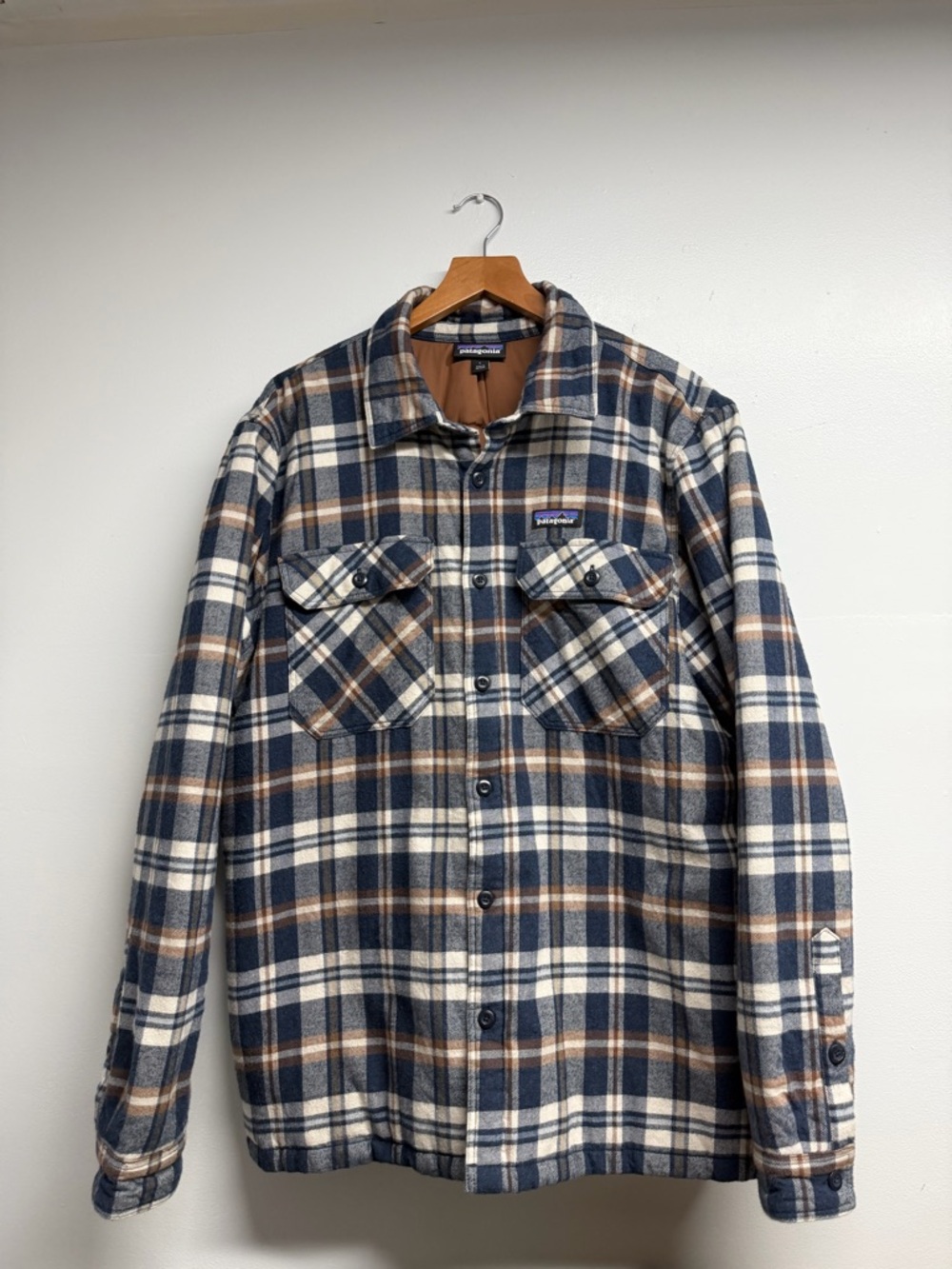 Patagonia Fjord Flannel Shirt Insulated Organic Cotton Midweight Mens Size Large